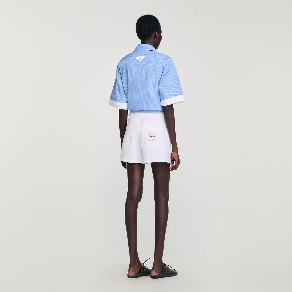 Sandro High waist denim shorts White