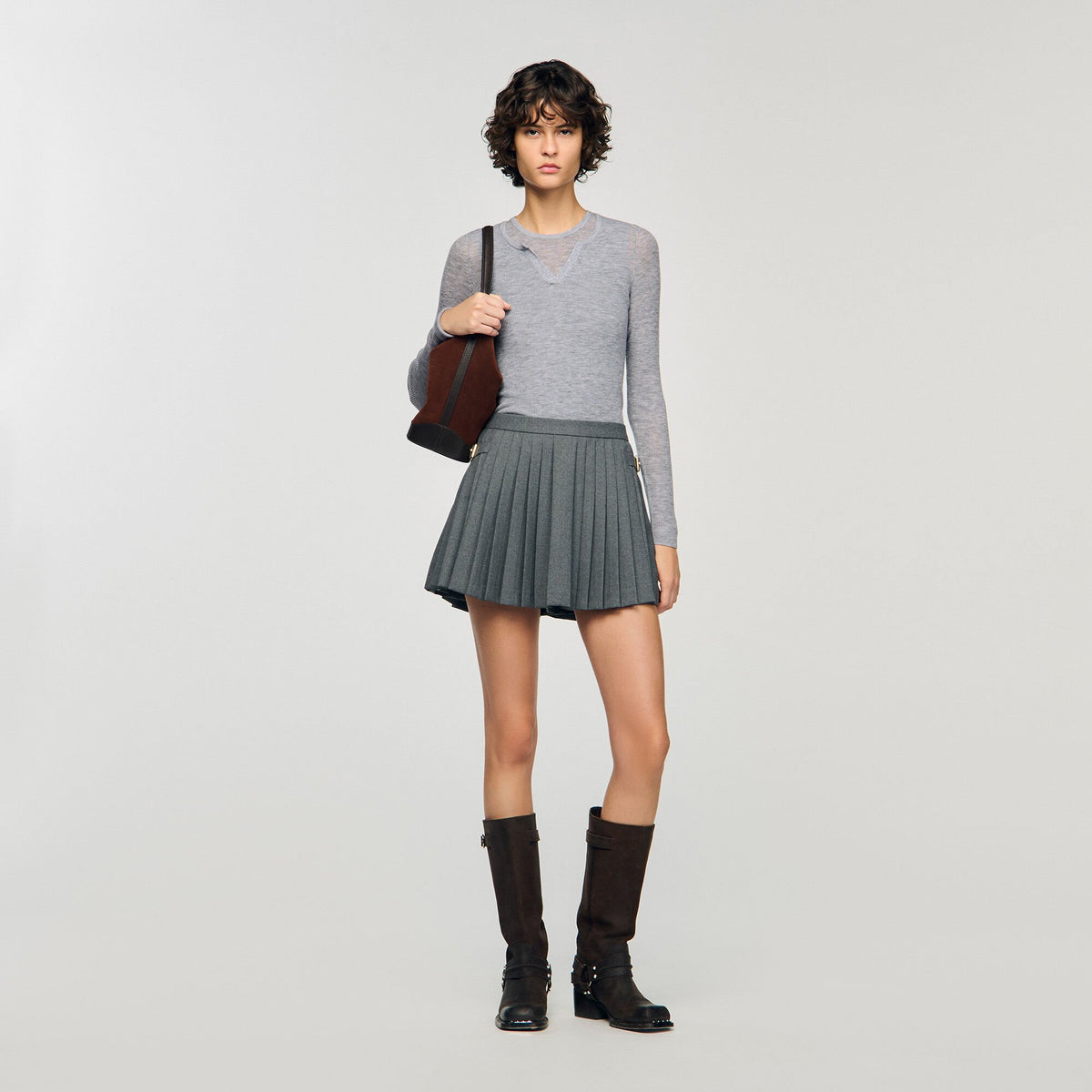 Sandro Pleated skort Grey