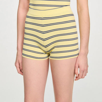 Sandro Striped knit shorts Light Yellow