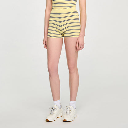 Sandro Striped knit shorts Light Yellow