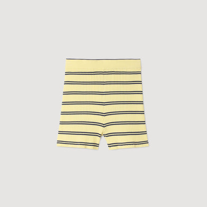 Sandro Striped knit shorts Light Yellow