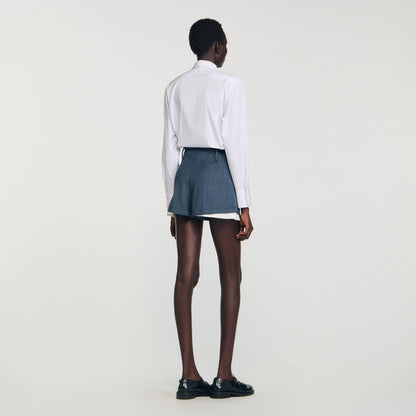 Sandro Striped layered shorts Blue