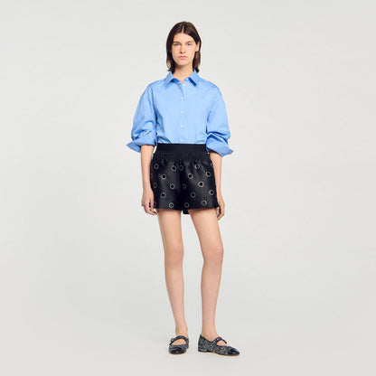 Sandro Rhinestone shorts Black