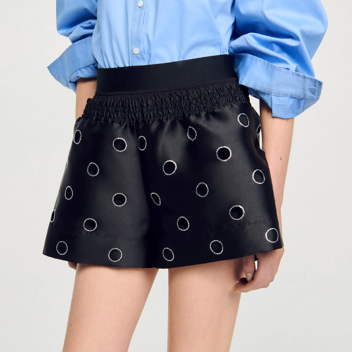 Sandro Rhinestone shorts Black