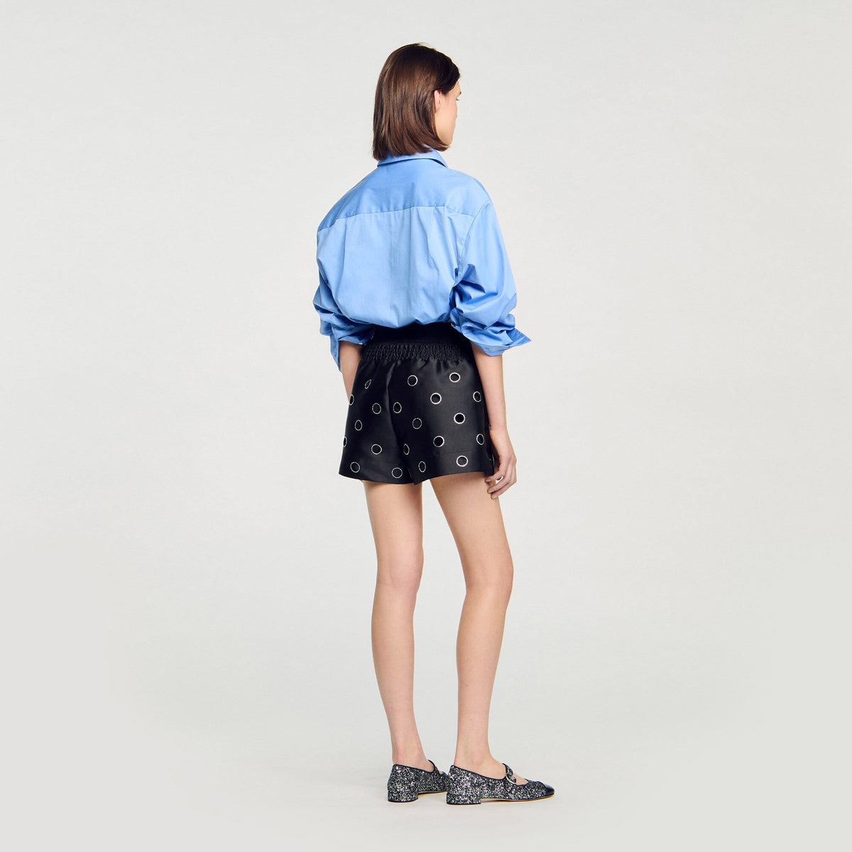 Sandro Rhinestone shorts Black