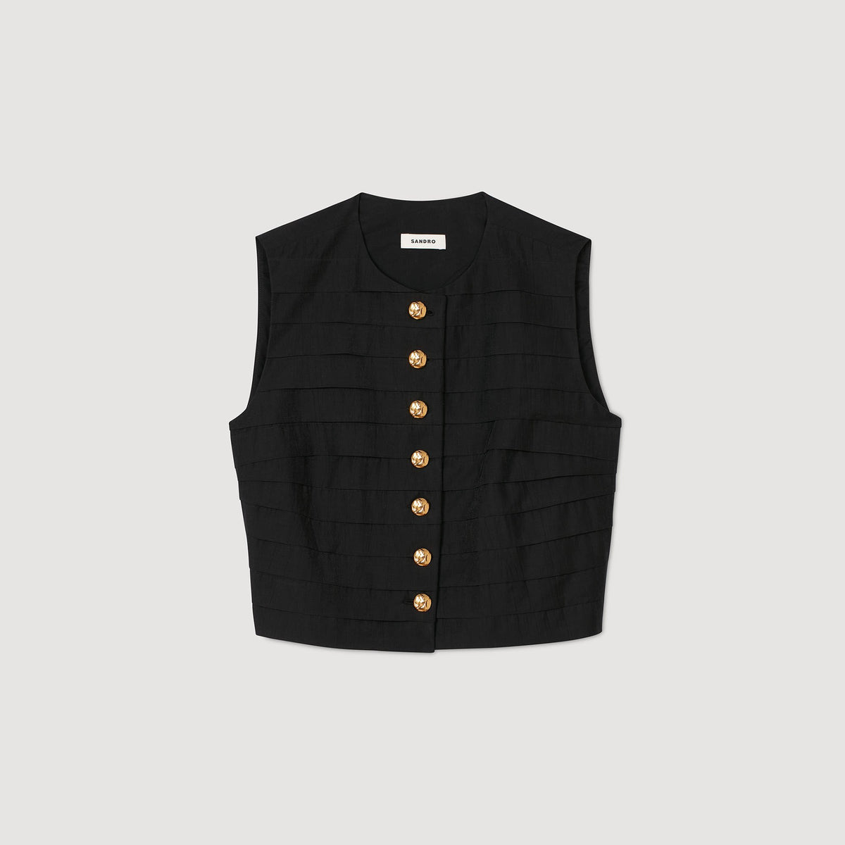 Sandro Pleated crop top Black