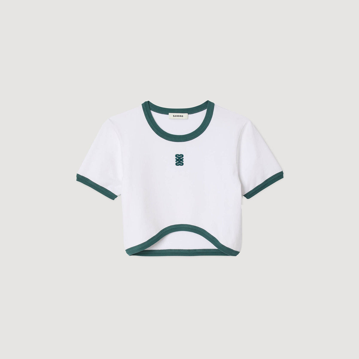 Sandro Two-tone cropped T-shirt White