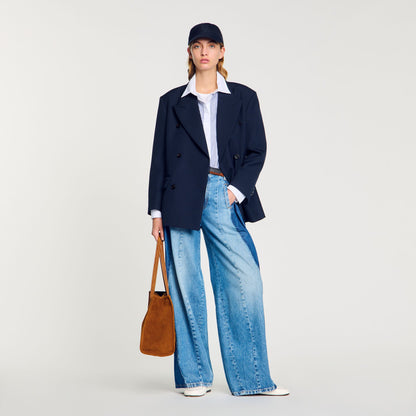 Sandro Wool blend suit jacket Navy Blue