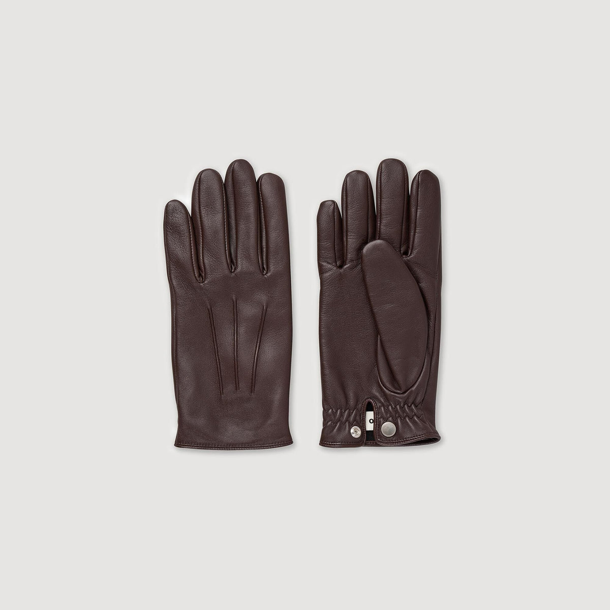 Sandro Leather gloves Black Brown