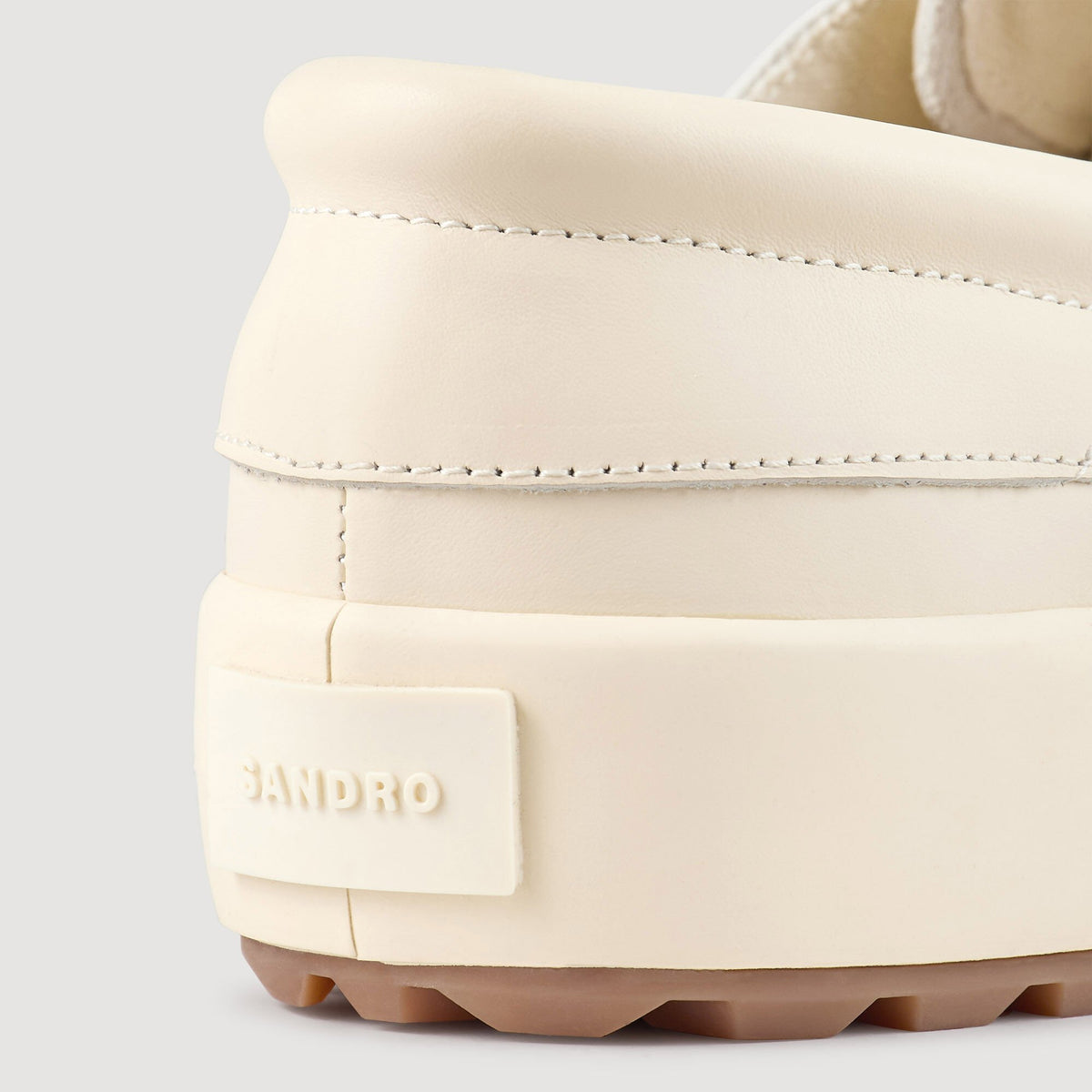 Sandro Leather boat shoes Off-White