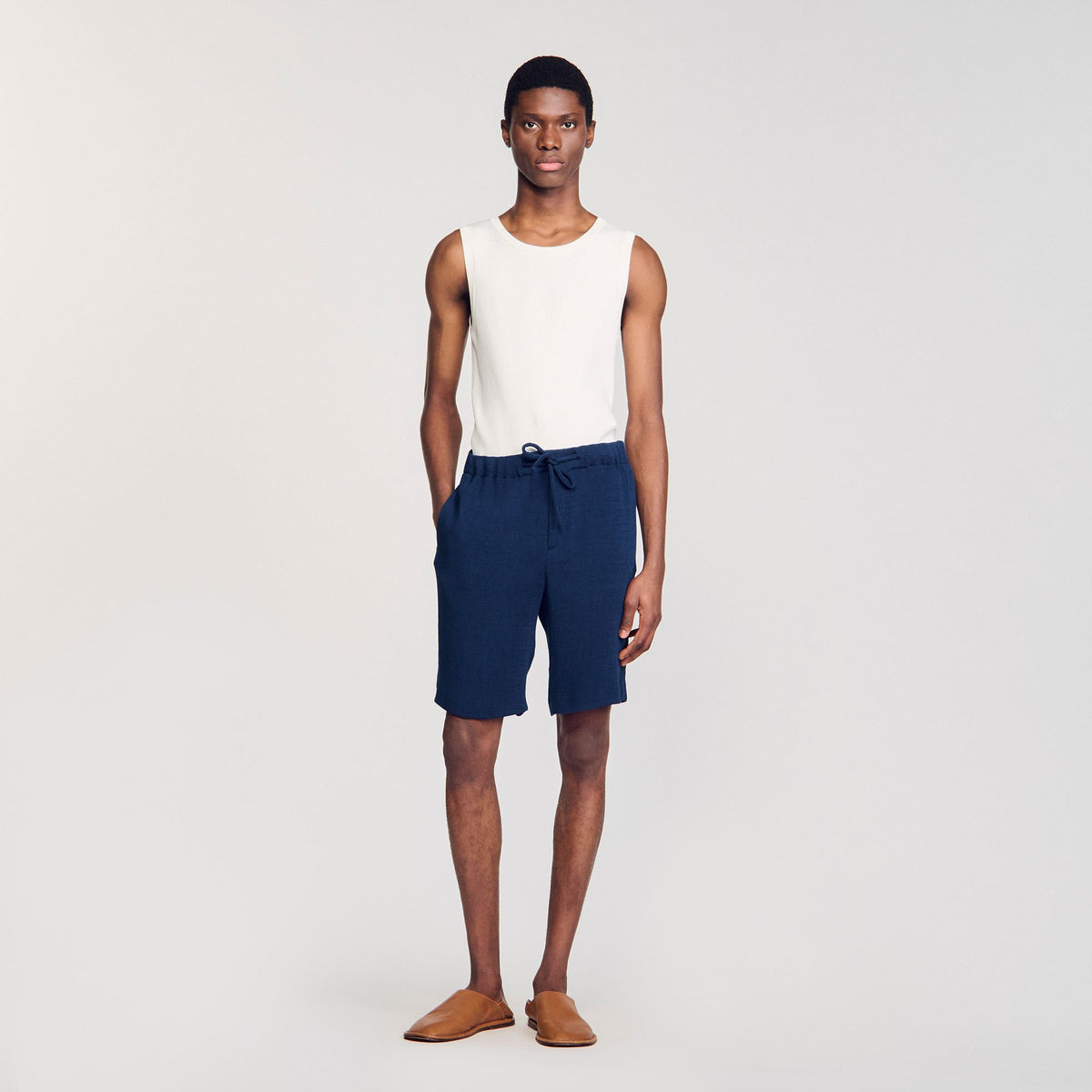 Sandro Pleated Bermuda shorts Royal Blue