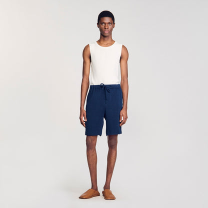 Sandro Pleated Bermuda shorts Royal Blue