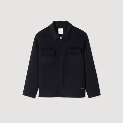 Sandro Zipped overshirt Navy Blue