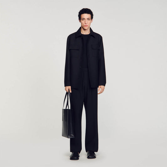 Sandro Buttoned oversized shirt Black