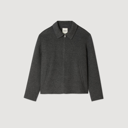 Sandro Double-faced wool jacket Dark Grey
