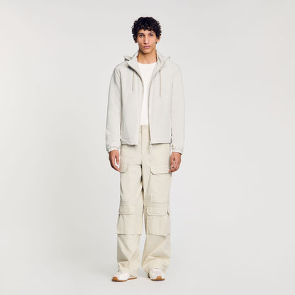 Sandro Zip-up hooded jacket Aluminum