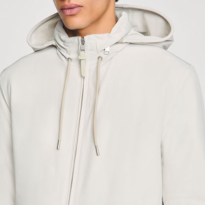 Sandro Zip-up hooded jacket Aluminum