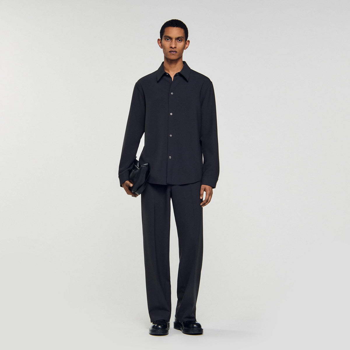 Sandro Long-sleeved jersey shirt Dark Grey