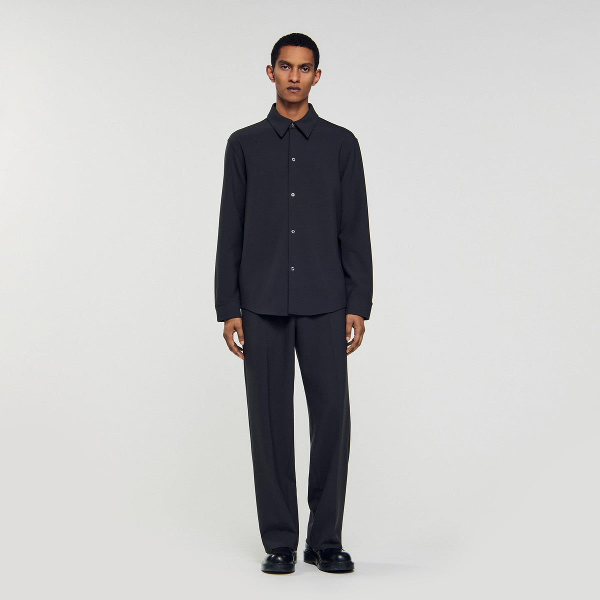 Sandro Long-sleeved jersey shirt Dark Grey