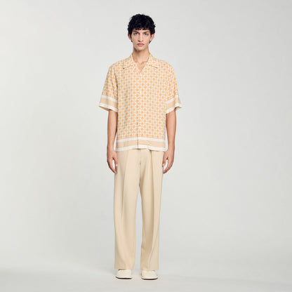 Sandro Square Cross motif flowing shirt Fire