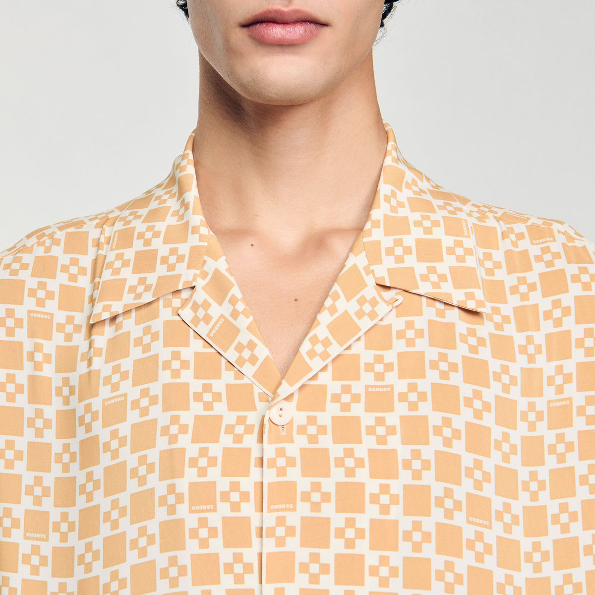 Sandro Square Cross motif flowing shirt Fire