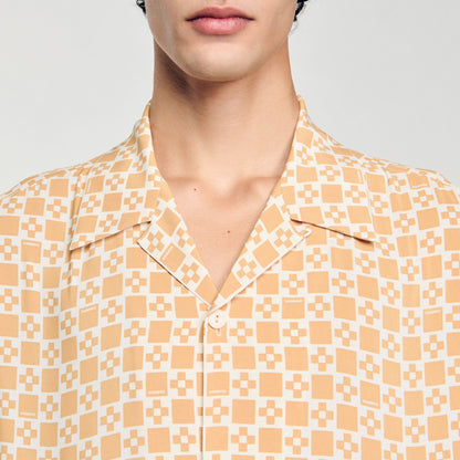 Sandro Square Cross motif flowing shirt Fire