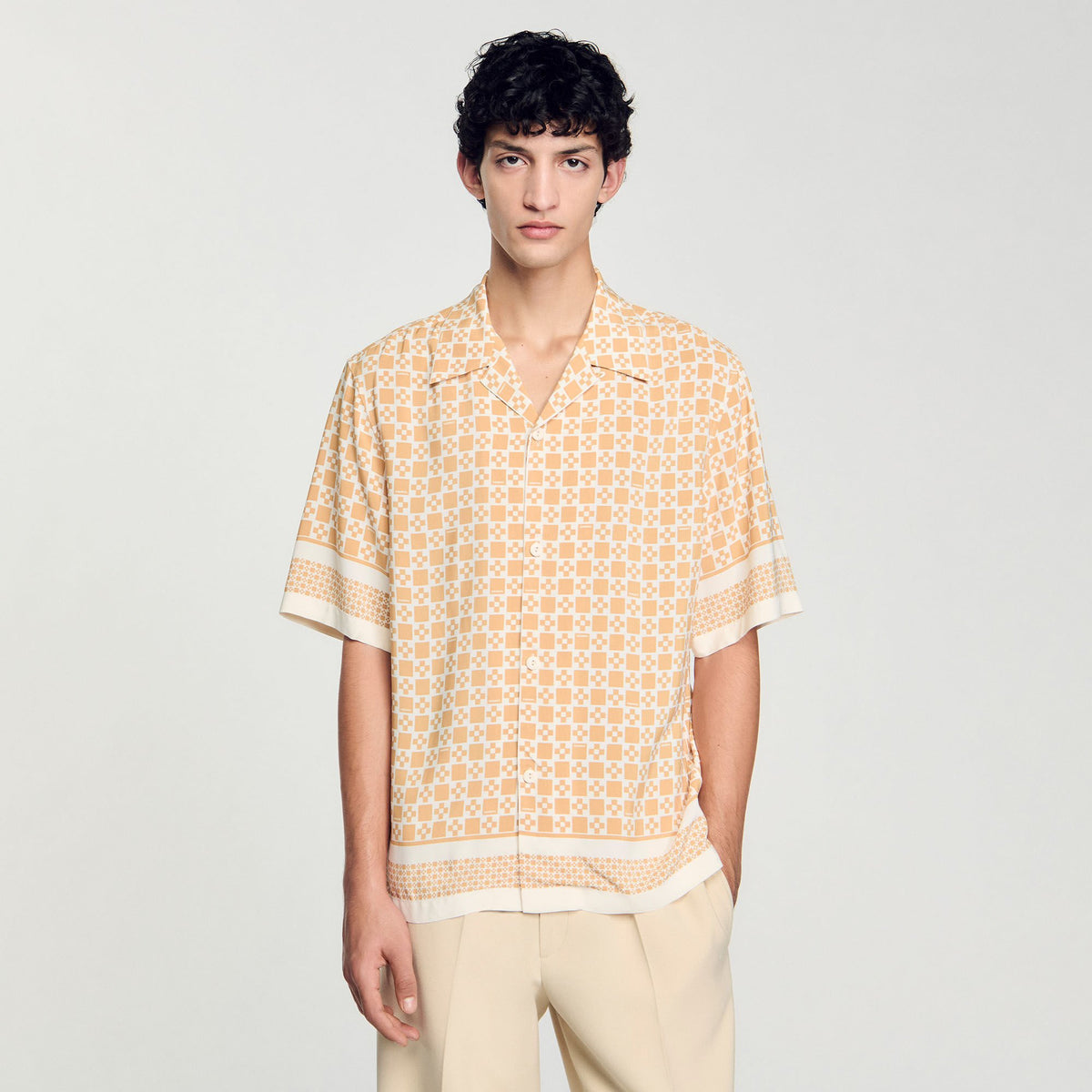 Sandro Square Cross motif flowing shirt Fire