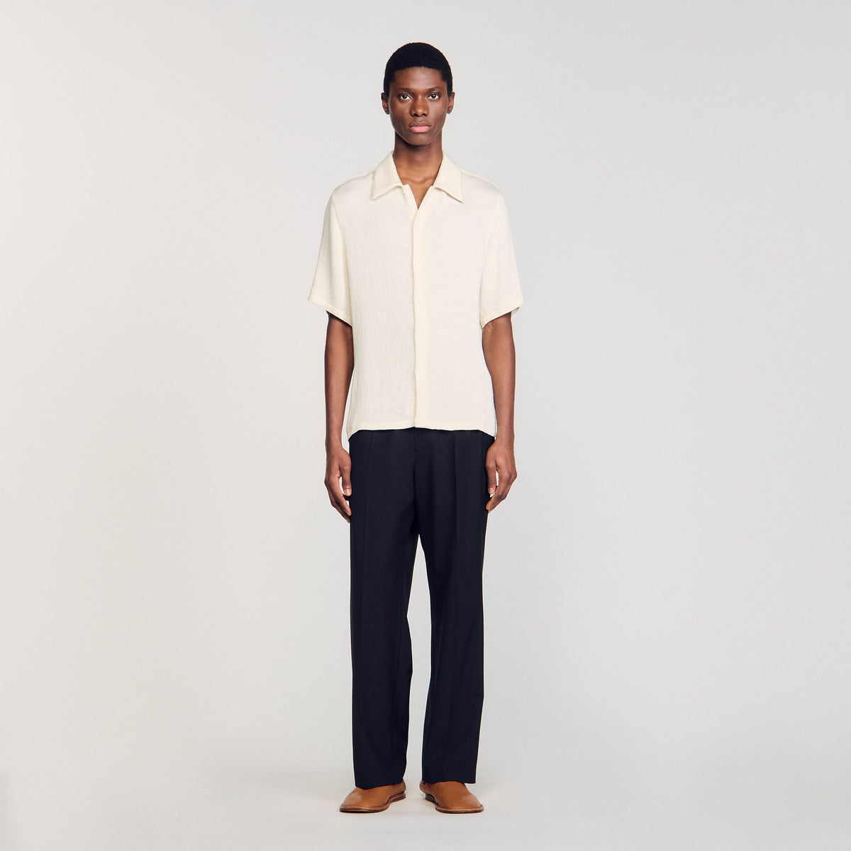 Sandro Crinkled shirt Optic White