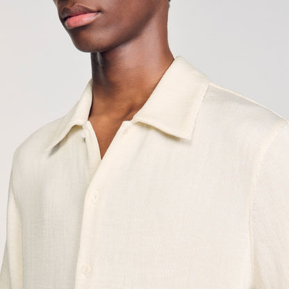 Sandro Crinkled shirt Optic White