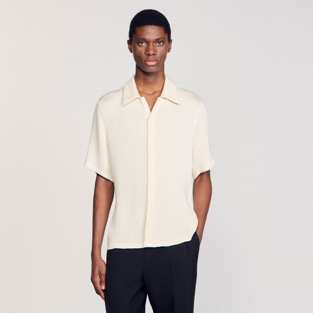 Sandro Crinkled shirt Optic White