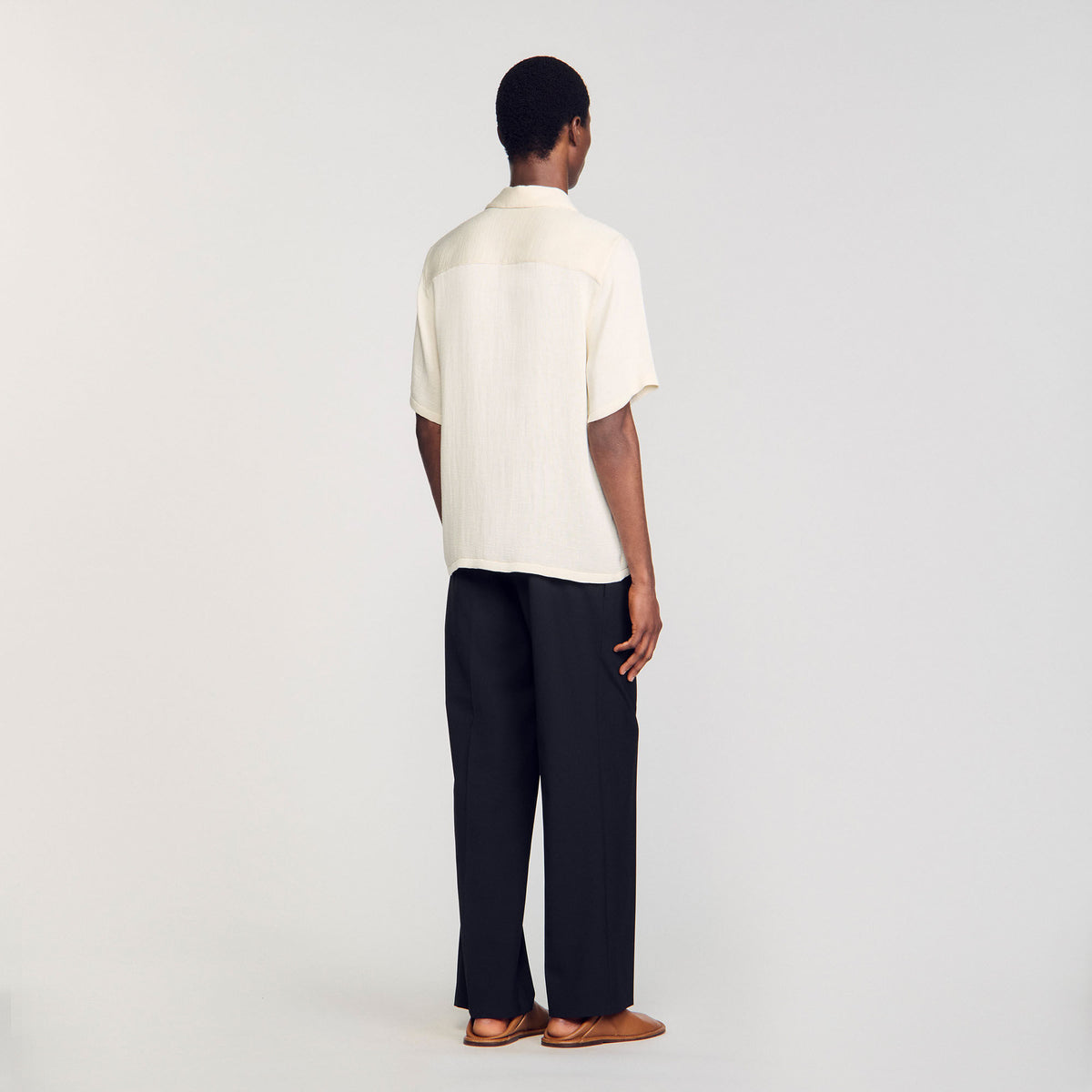Sandro Crinkled shirt Optic White
