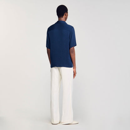 Sandro Crinkled shirt Royal Blue