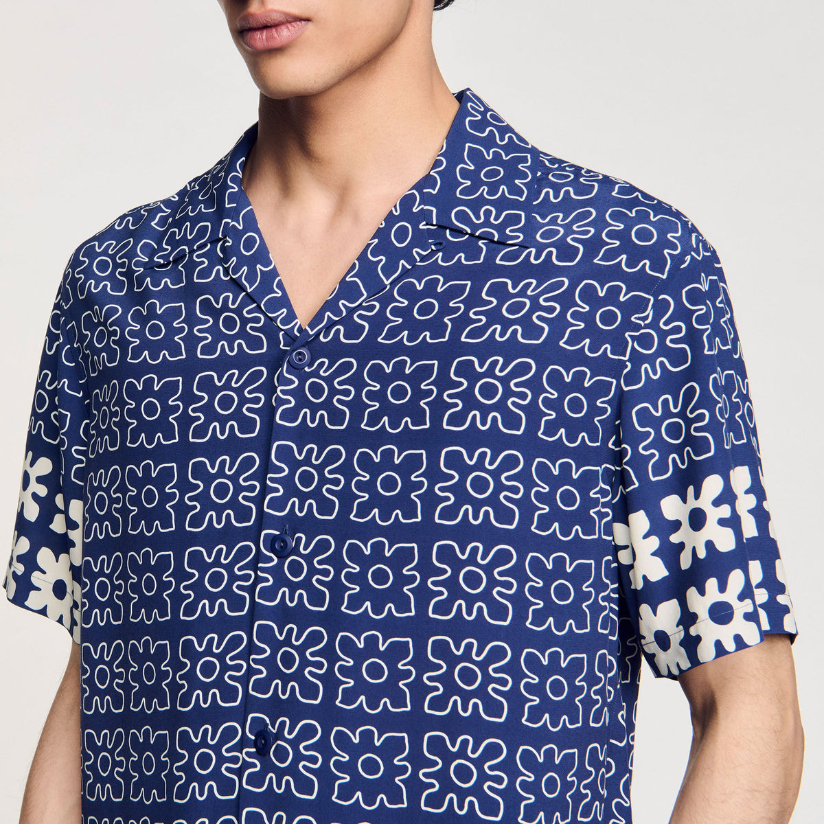 Sandro Floral motif shirt Midnight Blue