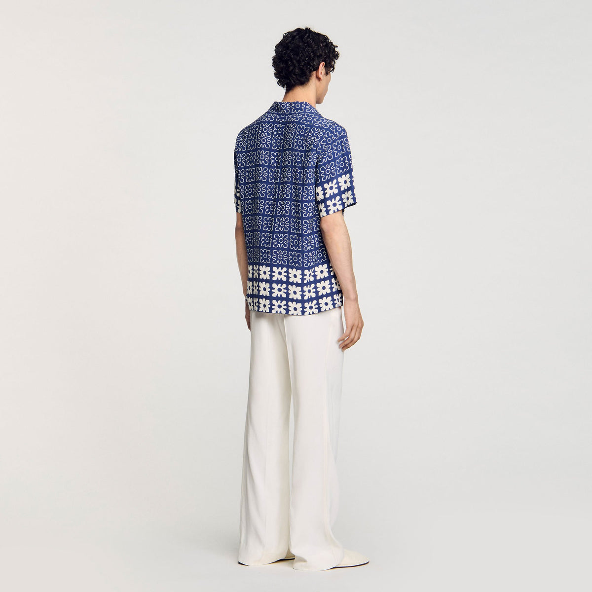 Sandro Floral motif shirt Midnight Blue