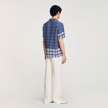 Sandro Floral motif shirt Midnight Blue