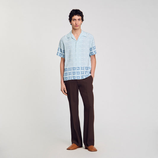 Sandro Floral motif shirt Blue Sky