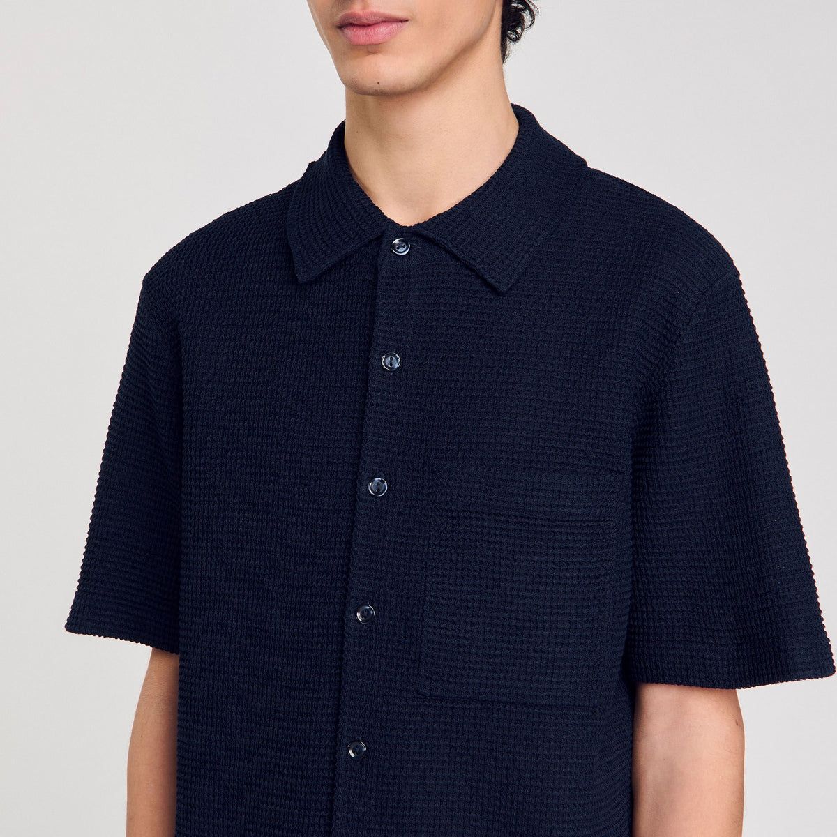 Sandro Waffled shirt Midnight Blue