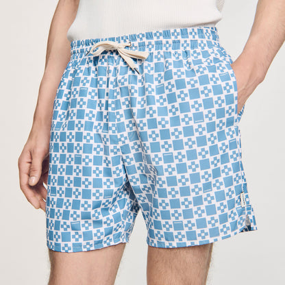 Sandro Square Cross swim shorts Blue Sky