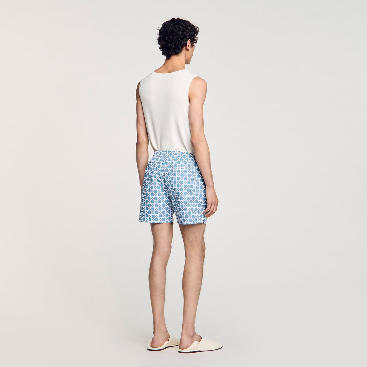 Sandro Square Cross swim shorts Blue Sky