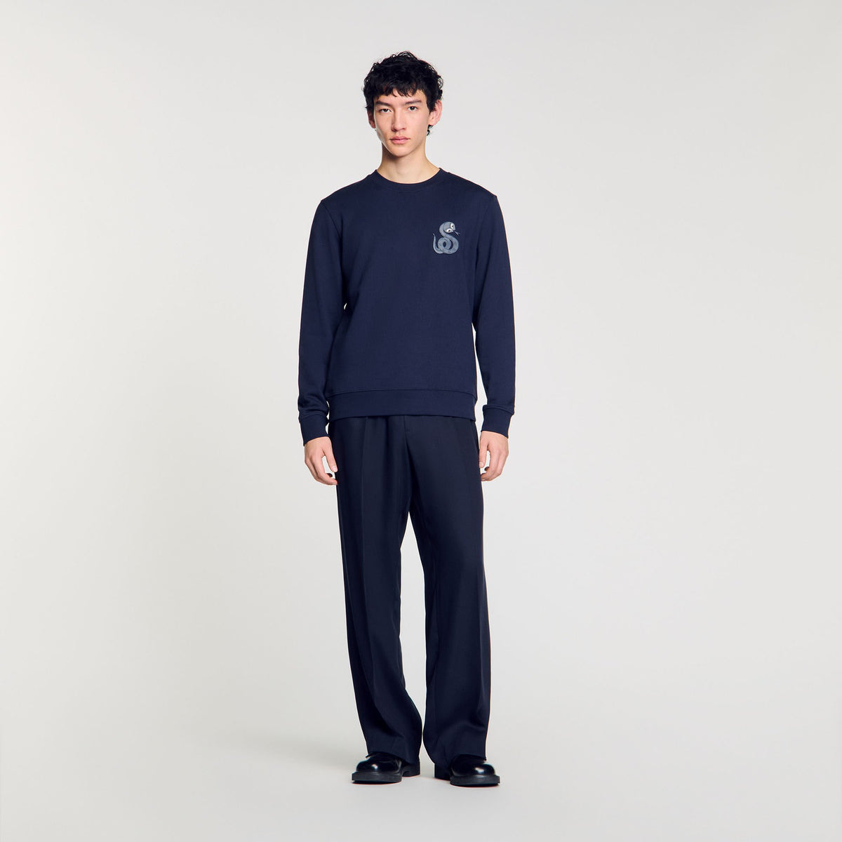 Sandro Jacket with snake detail Midnight Blue