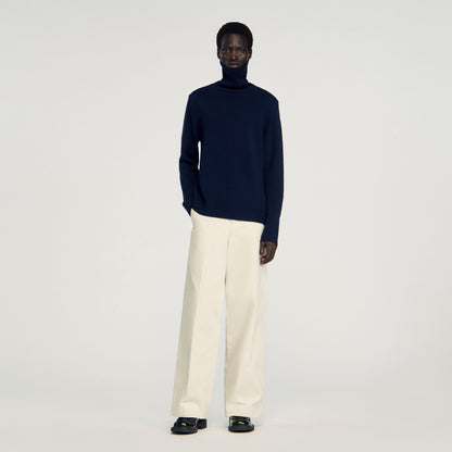 Sandro Wool and cashmere turtleneck Midnight Blue