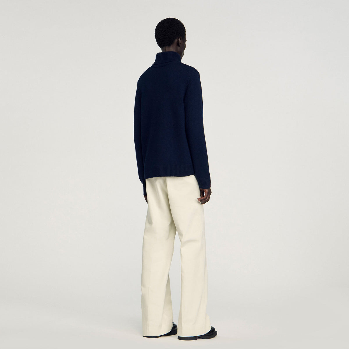 Sandro Wool and cashmere turtleneck Midnight Blue
