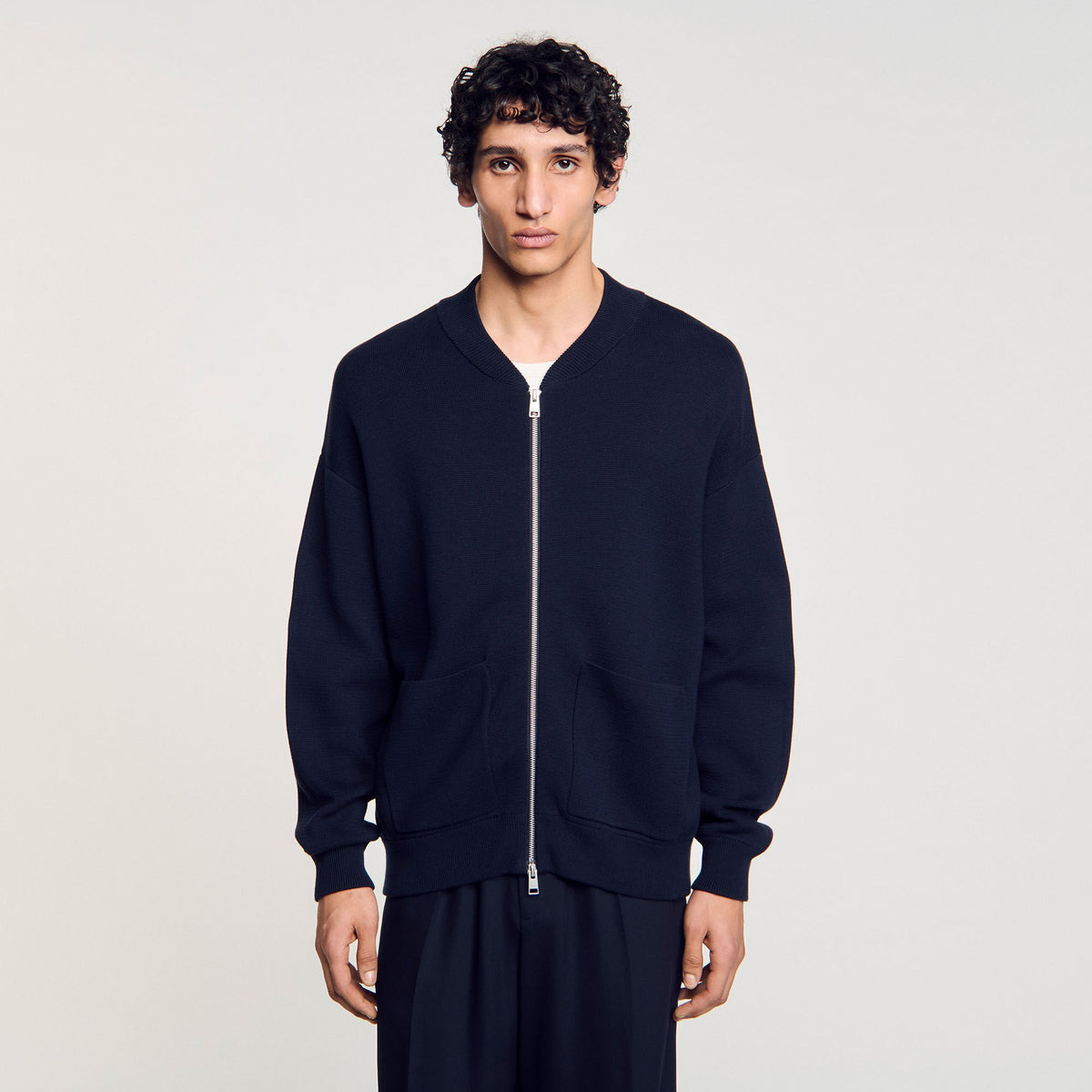 Sandro Knit jacket Navy Blue