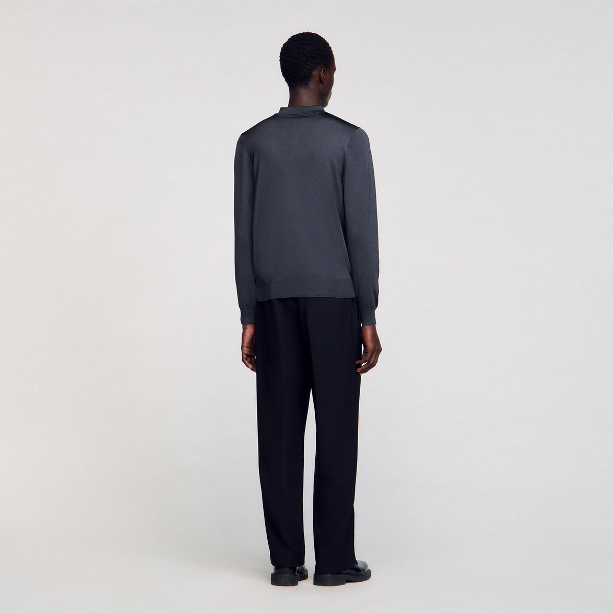 Sandro Ribbed polo shirt Fonte
