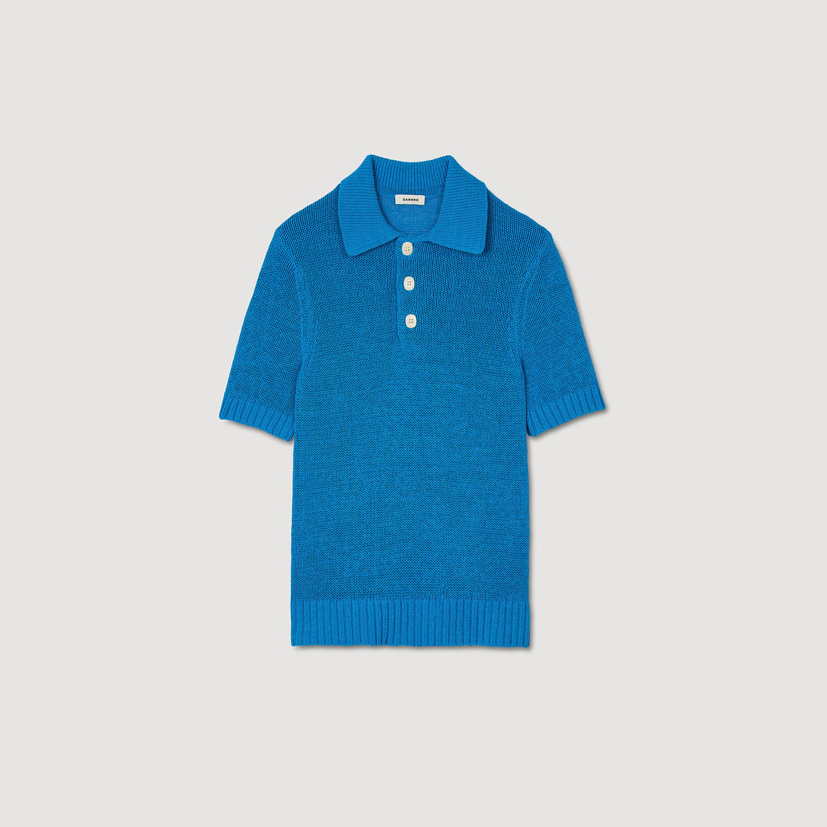Sandro Knit polo shirt Azur.