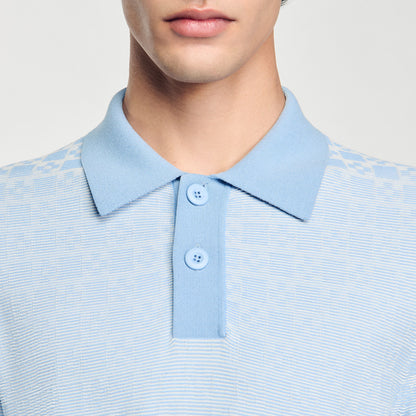 Sandro Square Cross polo shirt Blue Sky