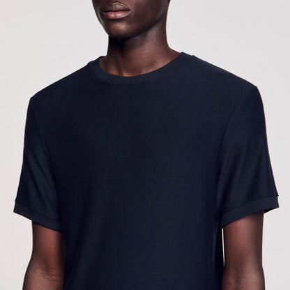 Sandro Mock neck T-shirt Midnight Blue