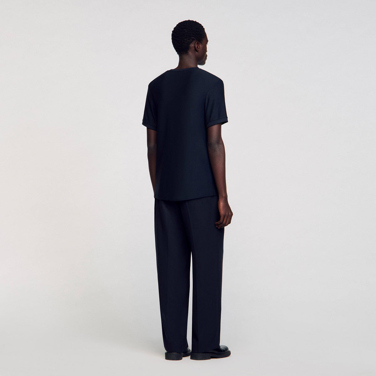 Sandro Mock neck T-shirt Midnight Blue