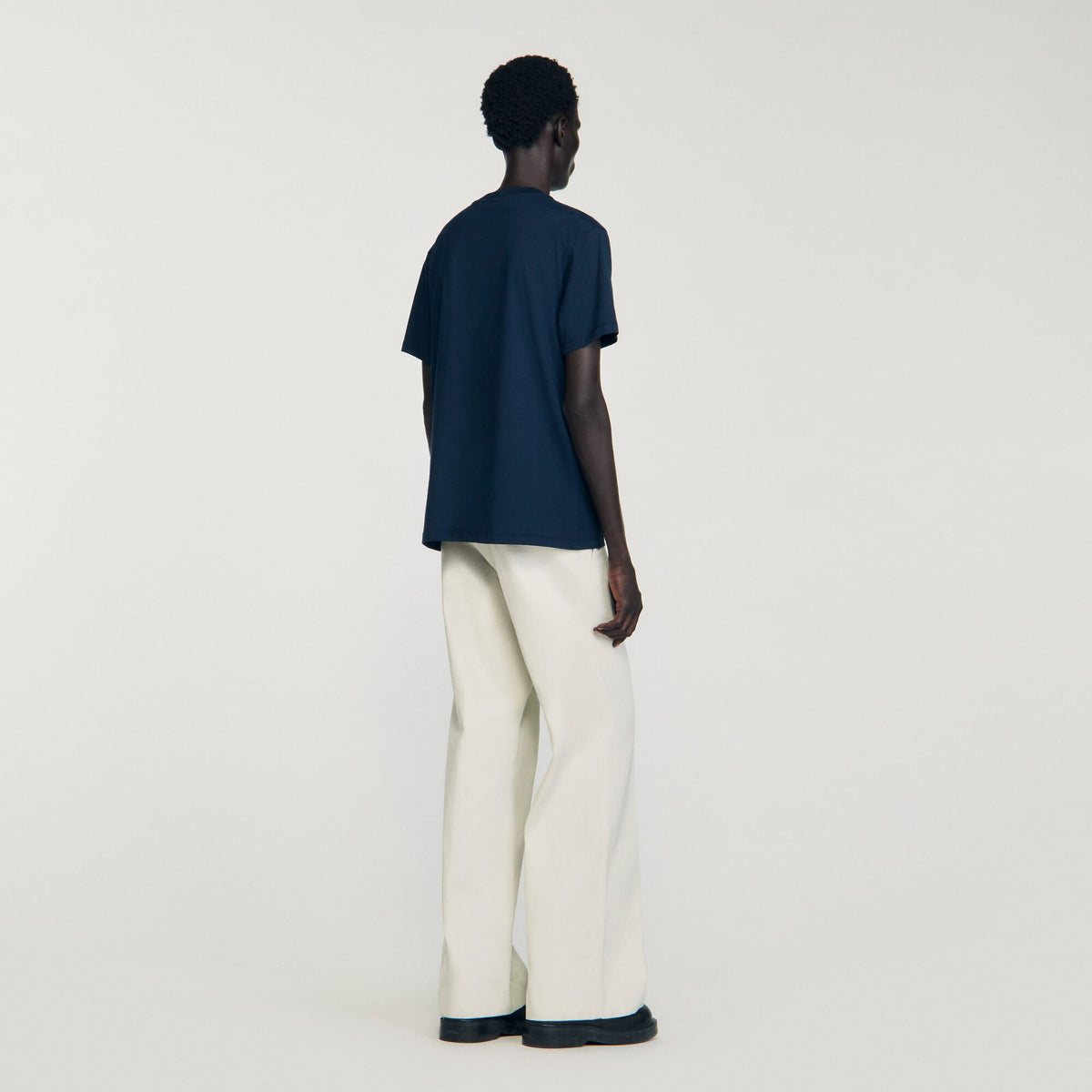 Sandro T-shirt with appliqué logo Midnight Blue