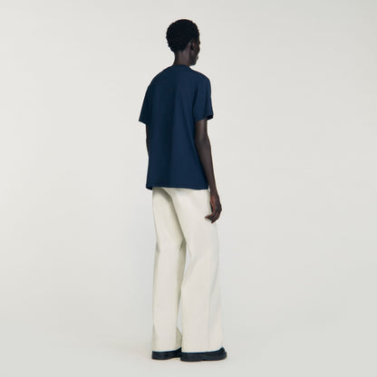 Sandro T-shirt with appliqué logo Midnight Blue